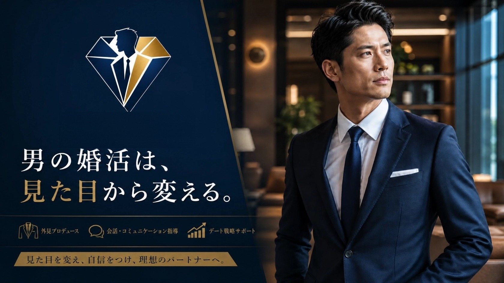 男の婚活研究所 ｜ 男の婚活は、見た目から変える。外見プロデュース・会話コミュニケーション指導・デート戦略サポート